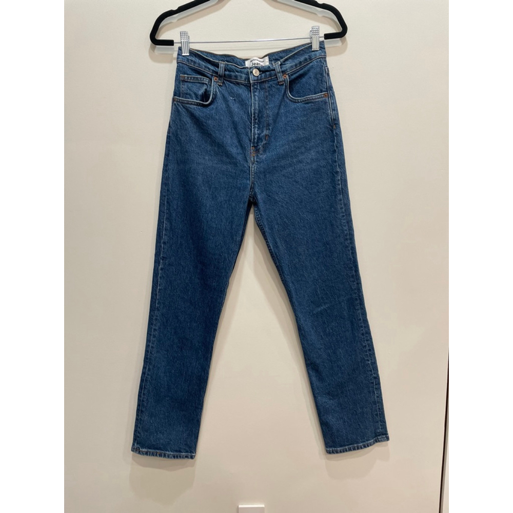 Reformation Liza Ultra High Rise Slim Straight Jeans 28 Dark Denim - Picture 2 of 10